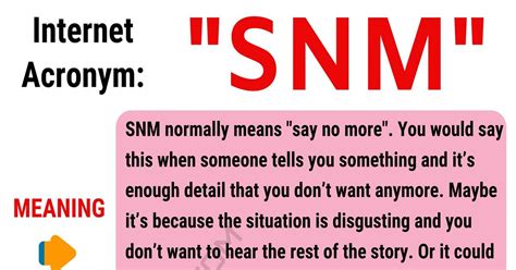 SNM Meaning: How to Use the Acronym “SNM” with。